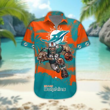 Miami Dolphins Personalized Gridiron Warrior Hawaiian Shirt