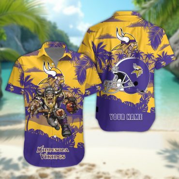 Minnesota Vikings Personalized Gridiron Warrior Hawaiian Shirt