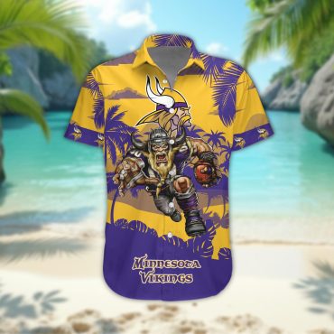 Minnesota Vikings Personalized Gridiron Warrior Hawaiian Shirt