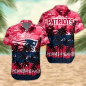 New England Patriots Palm Trees Sunset Hawaiian Shirt - TeeAloha