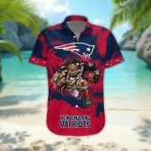 New England Patriots Personalized Gridiron Warrior Hawaiian Shirt Front - TeeAloha