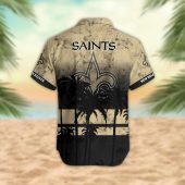 New Orleans Saints Palm Trees Sunset Hawaiian Shirt Back - TeeAloha