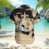 New Orleans Saints Personalized Gridiron Warrior Hawaiian Shirt Back - TeeAloha