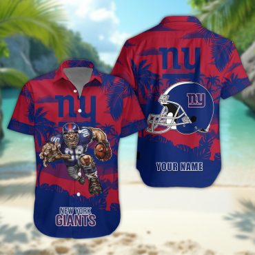 New York Giants Personalized Gridiron Warrior Hawaiian Shirt