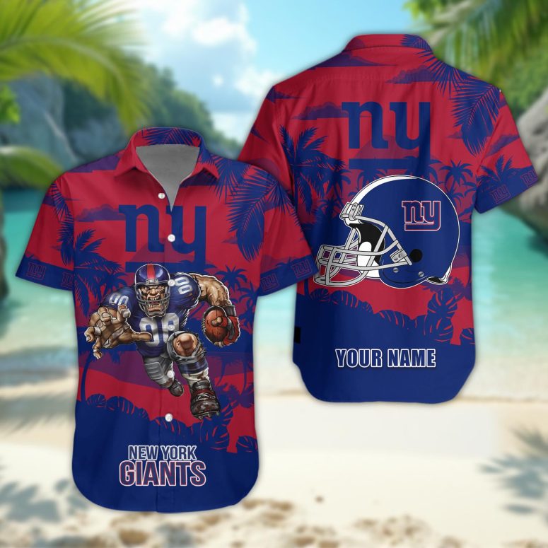 New York Giants Personalized Gridiron Warrior Hawaiian Shirt
