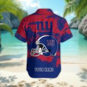 New York Giants Personalized Gridiron Warrior Hawaiian Shirt Back - TeeAloha