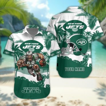 New York Jets Personalized Gridiron Warrior Hawaiian Shirt
