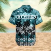 Philadelphia Eagles Palm Trees Sunset Hawaiian Shirt Back - TeeAloha