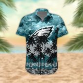 Philadelphia Eagles Palm Trees Sunset Hawaiian Shirt Front - TeeAloha