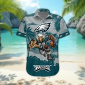 Philadelphia Eagles Personalized Gridiron Warrior Hawaiian Shirt Front - TeeAloha