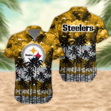 Pittsburgh Steelers Palm Trees Sunset Hawaiian Shirt