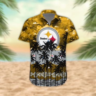 Pittsburgh Steelers Palm Trees Sunset Hawaiian Shirt