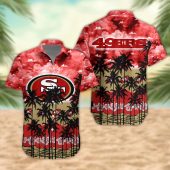 San Francisco 49ers Palm Trees Sunset Hawaiian Shirt - TeeAloha
