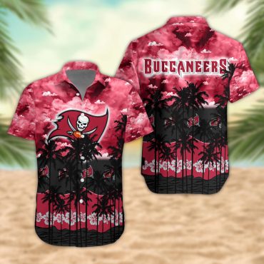 Tampa Bay Buccaneers Palm Trees Sunset Hawaiian Shirt