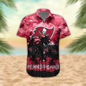 Tampa Bay Buccaneers Palm Trees Sunset Hawaiian Shirt Front - TeeAloha