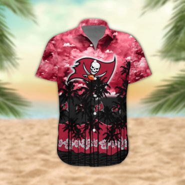 Tampa Bay Buccaneers Palm Trees Sunset Hawaiian Shirt