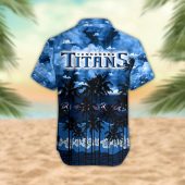 Tennessee Titans Palm Trees Sunset Hawaiian Shirt Back - TeeAloha