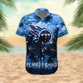 Tennessee Titans Palm Trees Sunset Hawaiian Shirt Front - TeeAloha