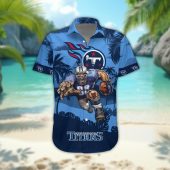 Tennessee Titans Personalized Gridiron Warrior Hawaiian Shirt Front - TeeAloha
