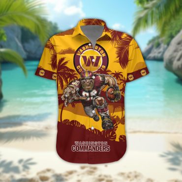 Washington Commanders Personalized Gridiron Warrior Hawaiian Shirt